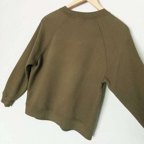 AG Adriano Goldschmied Olive Army Green Crewneck Sweatshirt Elba Womens S Cotton - Picture 11 of 13
